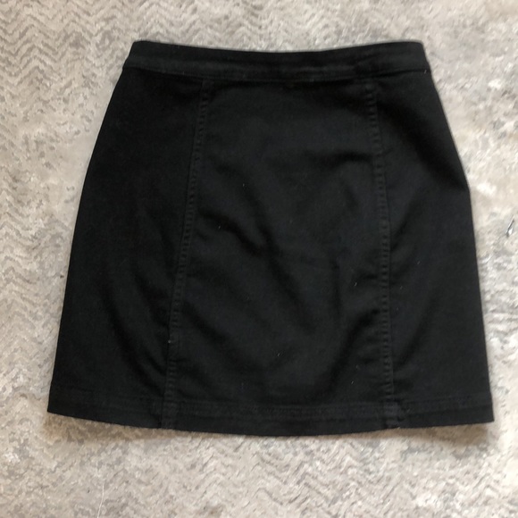 Free People New Without Tags Black Zipper Mini Skirt Size 2 - Picture 3 of 3